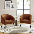 Fauteuil moderne en bouclette avec pieds en métal