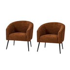 Fauteuil moderne en bouclette avec pieds en métal