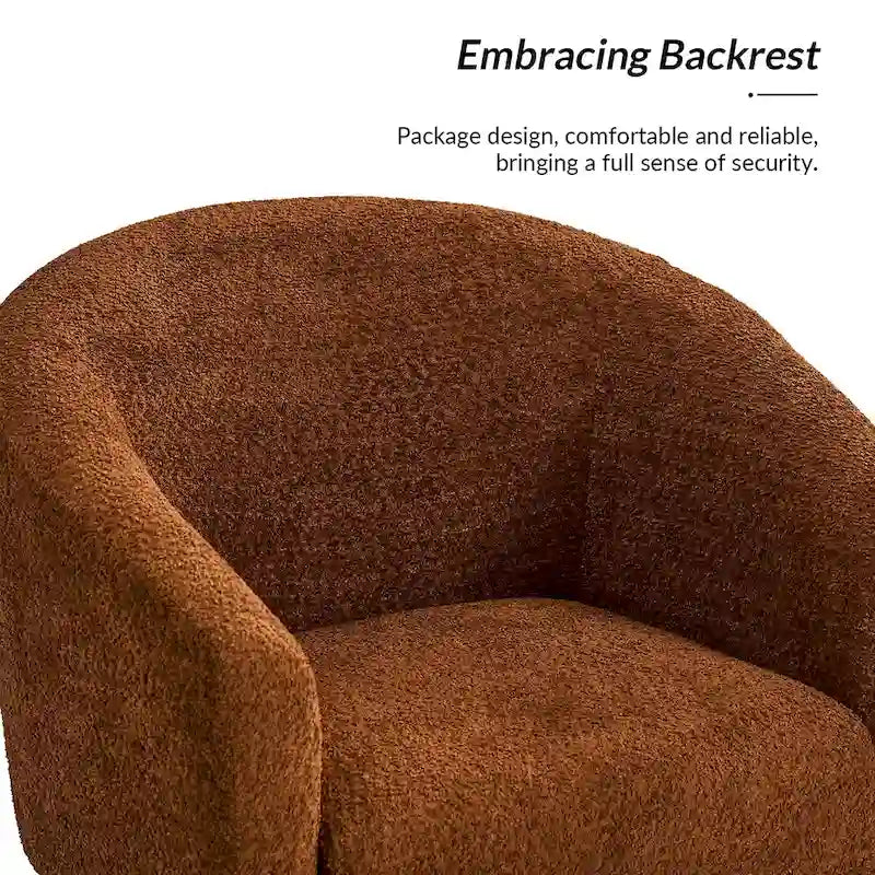 Fauteuil moderne en bouclette avec pieds en métal