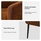 Fauteuil moderne en bouclette avec pieds en métal