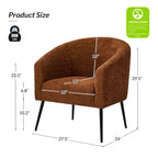 Fauteuil moderne en bouclette avec pieds en métal