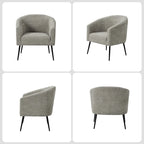 Fauteuil moderne en bouclette avec pieds en métal