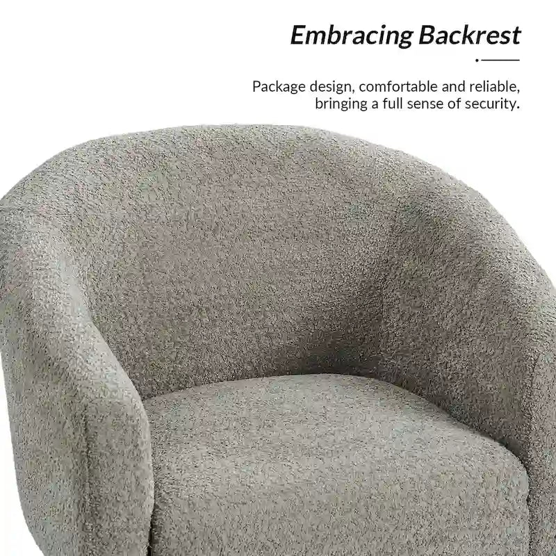 Fauteuil moderne en bouclette avec pieds en métal
