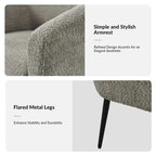 Fauteuil moderne en bouclette avec pieds en métal