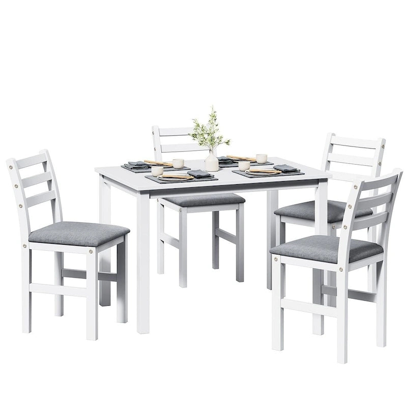 Table à manger de style pub élégante avec 4 chaises rembourrées
