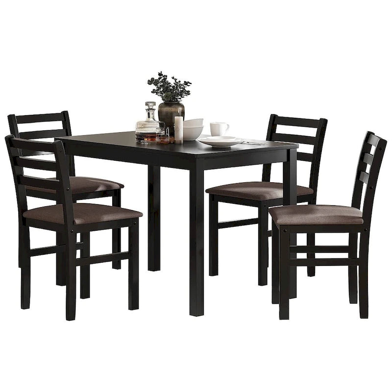 Table à manger de style pub élégante avec 4 chaises rembourrées