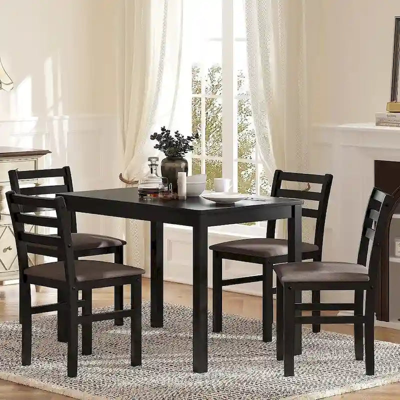 Table à manger de style pub élégante avec 4 chaises rembourrées