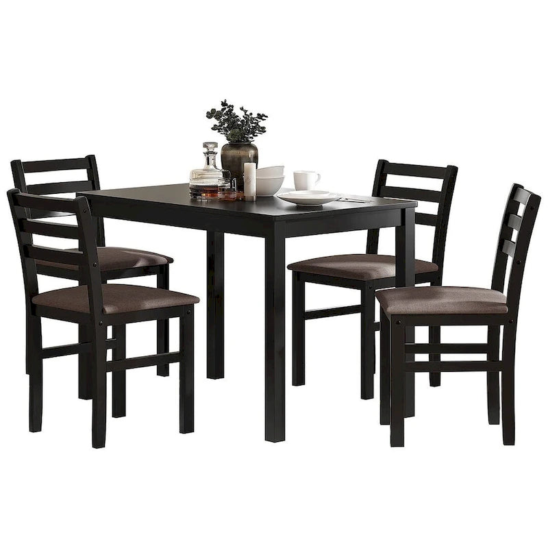 Table à manger de style pub élégante avec 4 chaises rembourrées