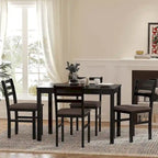 Table à manger de style pub élégante avec 4 chaises rembourrées