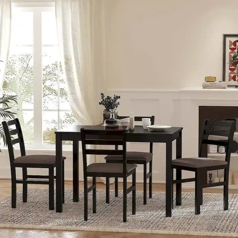 Table à manger de style pub élégante avec 4 chaises rembourrées