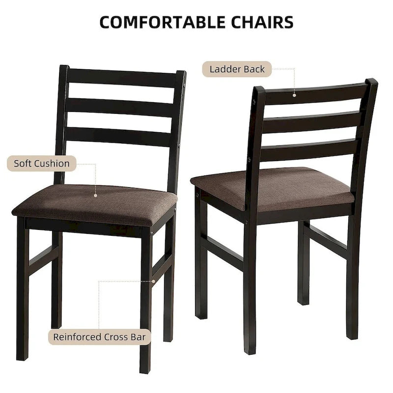 Table à manger de style pub élégante avec 4 chaises rembourrées