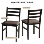 Table à manger de style pub élégante avec 4 chaises rembourrées