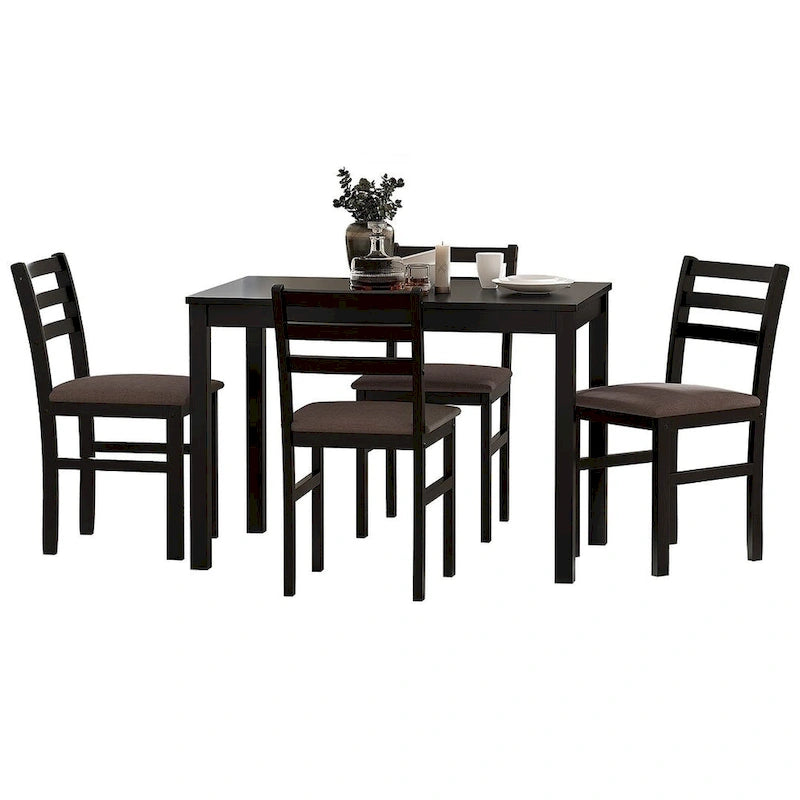 Table à manger de style pub élégante avec 4 chaises rembourrées
