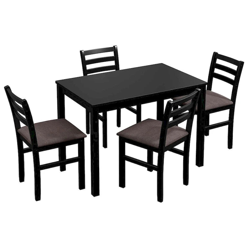 Table à manger de style pub élégante avec 4 chaises rembourrées