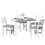Table à manger de style pub élégante avec 4 chaises rembourrées