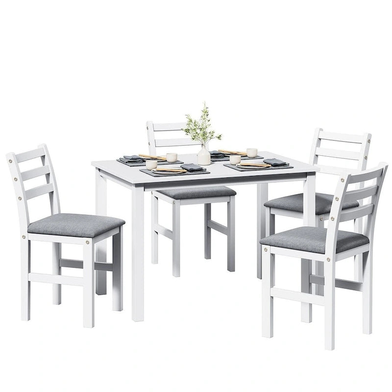 Table à manger de style pub élégante avec 4 chaises rembourrées