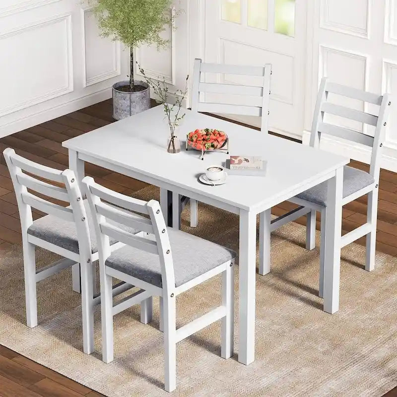 Table à manger de style pub élégante avec 4 chaises rembourrées