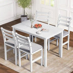 Table à manger de style pub élégante avec 4 chaises rembourrées