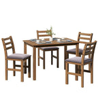 Table à manger de style pub élégante avec 4 chaises rembourrées