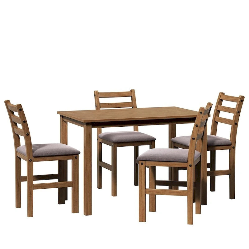 Table à manger de style pub élégante avec 4 chaises rembourrées