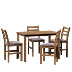 Table à manger de style pub élégante avec 4 chaises rembourrées