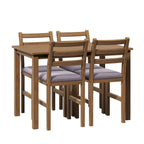 Table à manger de style pub élégante avec 4 chaises rembourrées