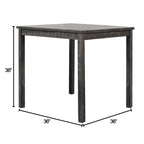 Table de salle à manger carrée, hauteur comptoir, style rustique et campagnard, 36 x 36 po
