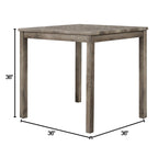 Table de salle à manger carrée, hauteur comptoir, style rustique et campagnard, 36 x 36 po