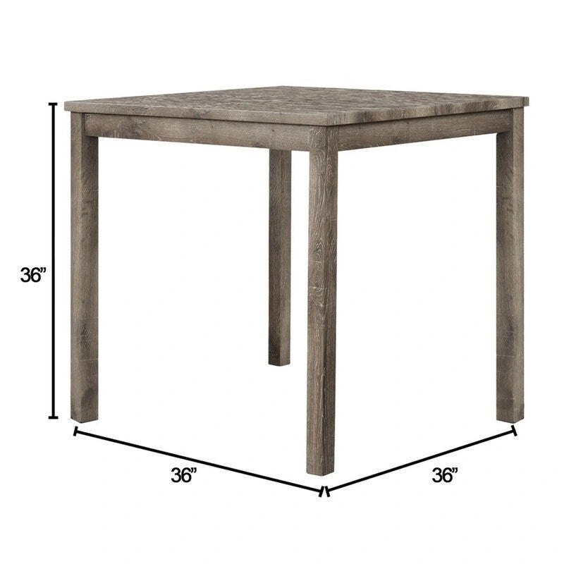 Table de salle à manger carrée, hauteur comptoir, style rustique et campagnard, 36 x 36 po