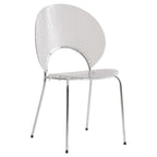 Chaise de salle à manger opulente en plastique avec piètement chromé