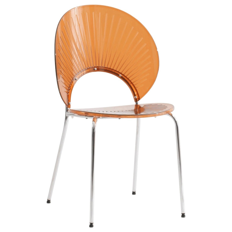 Chaise de salle à manger opulente en plastique avec piètement chromé