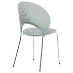 Chaise de salle à manger opulente en plastique avec piètement chromé