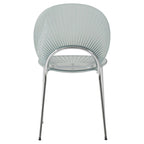 Chaise de salle à manger opulente en plastique avec piètement chromé