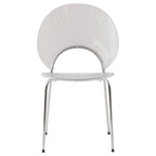 Chaise de salle à manger opulente en plastique avec piètement chromé