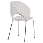 Chaise de salle à manger opulente en plastique avec piètement chromé