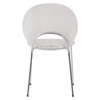 Chaise de salle à manger opulente en plastique avec piètement chromé