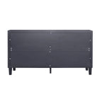 Buffet/Vaisselier Moderne Noir Mat 4 Portes en Bois, Armoire de Rangement d'Appoint de 60 Pouces