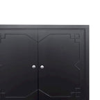 Buffet/Vaisselier Moderne Noir Mat 4 Portes en Bois, Armoire de Rangement d'Appoint de 60 Pouces