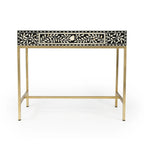 Bureau noir et blanc avec incrustations en os