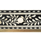 Bureau noir et blanc avec incrustations en os
