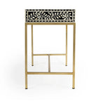 Bureau noir et blanc avec incrustations en os