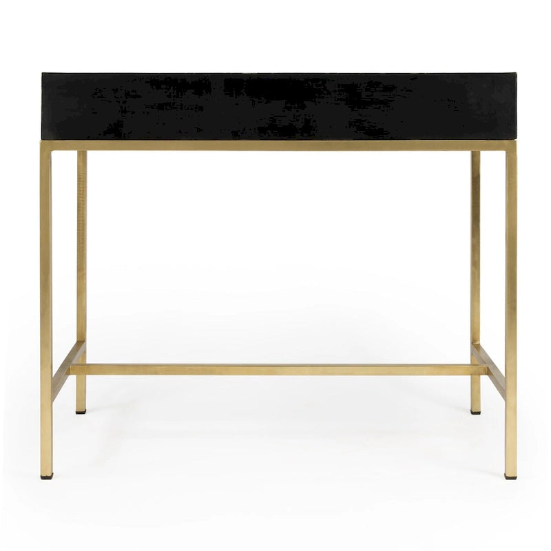 Bureau noir et blanc avec incrustations en os