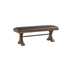 Banc rembourré marron avec coussin