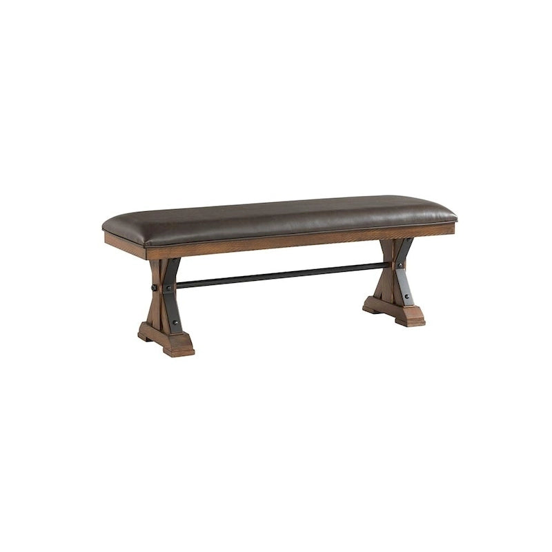 Banc rembourré marron avec coussin