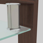 Table basse rectangulaire en noyer et verre, table basse transparente, tables d'appoint et centrales modernes pour salon, meubles de salon