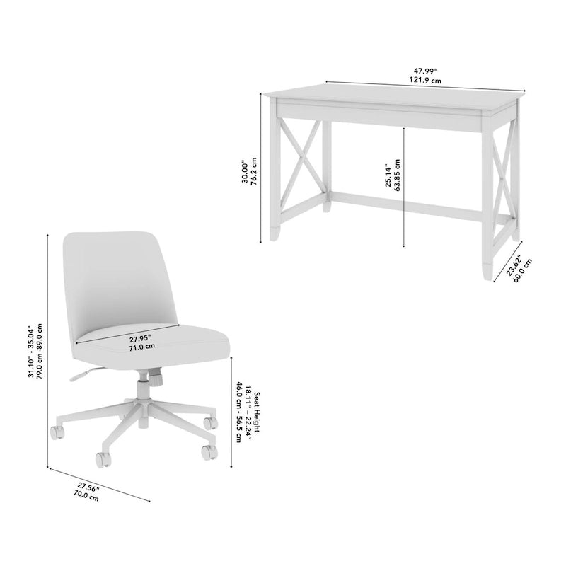 Bureau de 48 po L x 24 po P et chaise