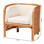 Fauteuil d'appoint en rotin clair bohème