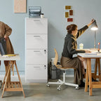 Meuble de rangement vertical verrouillable à 4 tiroirs de 130 cm de haut pour bureau à domicile
