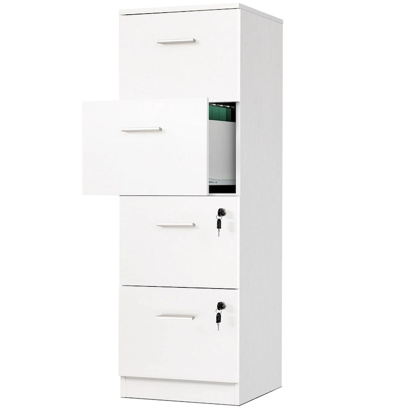 Meuble de rangement vertical verrouillable à 4 tiroirs de 130 cm de haut pour bureau à domicile